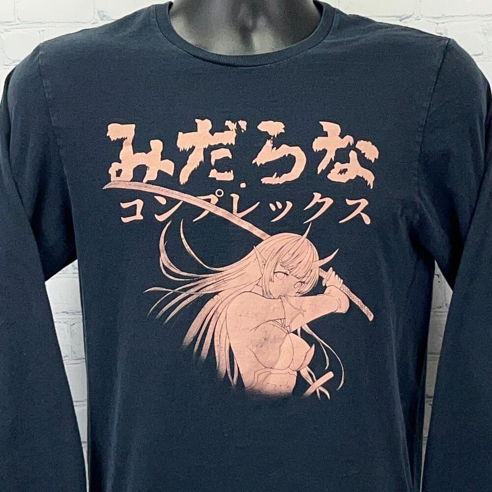 Lewd Complex Cut Throat T Shirt Anime Samurai Long Sleeve Black Unisex S Small